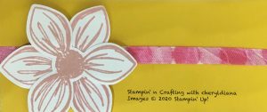 Stamped flower and hand made stamped ribbon