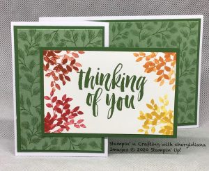 Z fold card using Poinsettia Place DSP and Rooted in Nature stamp set