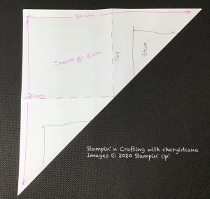 Template for diagonal fold cards