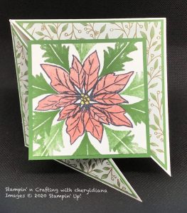 Favourite Season Christmas Card using Poinsettia Place DSP, Poinsettia Stamp set and Water colouring pencils