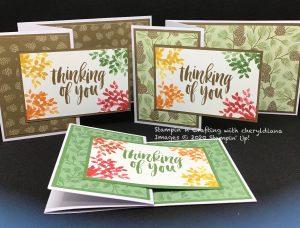 Z Fold cards using Poinsettia Place DSP and Rooted in Nature Stamp set