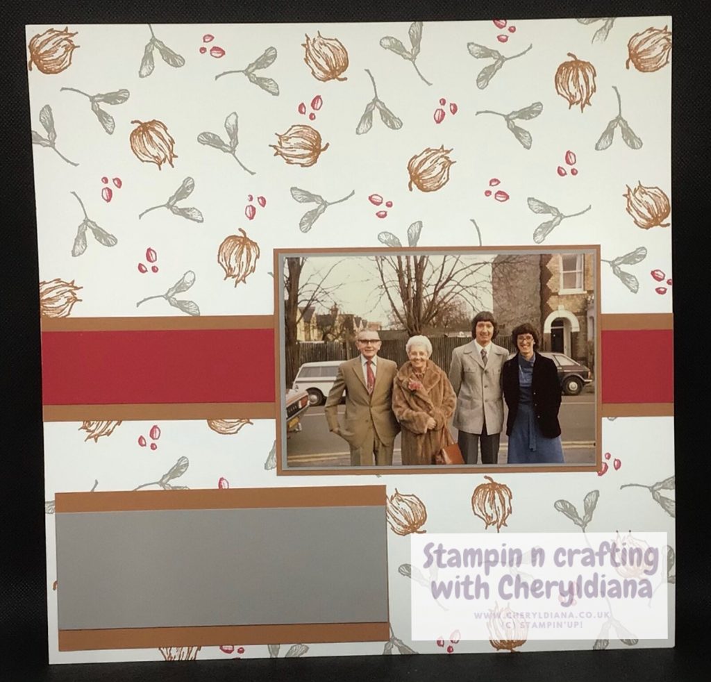 Simple scrapbook layout using Enjoy The Moment and Real Red, Gray Granite and Cinnamon Cider colours