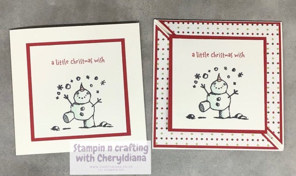 Small Christmas cards using Snowman Season stamp set