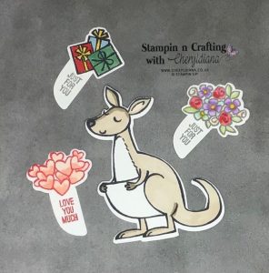 By using the different images from the Kangaroo and Company bundle you can change the occasion for each card.