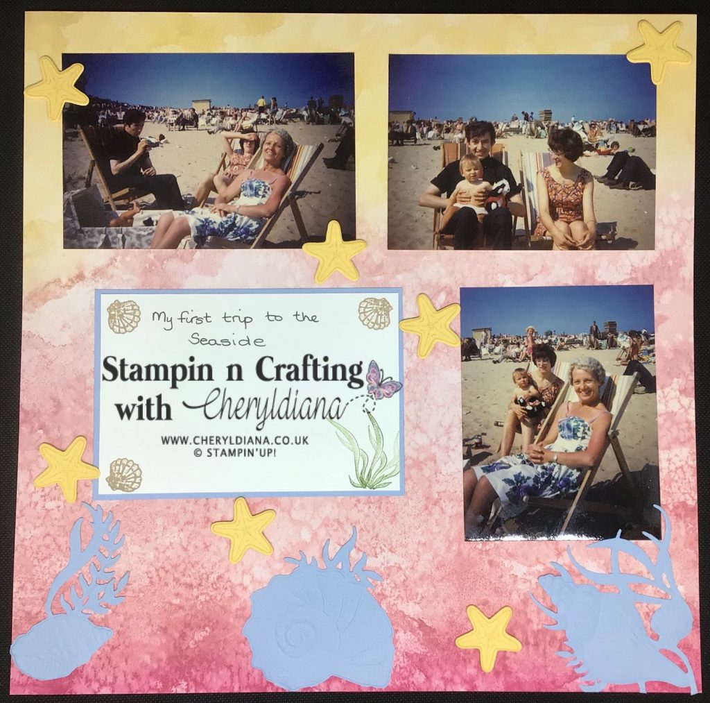 Just Me Scrap Yourself Scrapbook layout using products from the Sea and Sand Suite