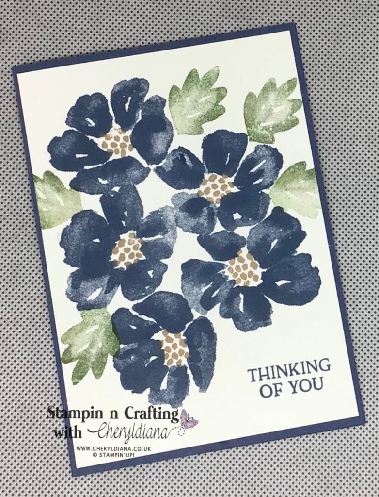 Simple stamping card using Blossoms in Bloom stamp set