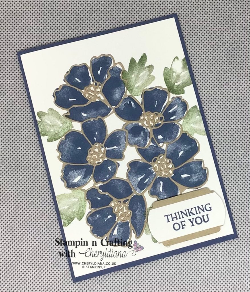 Simple stamping card using Blossoms in Bloom stamp set and matching dies