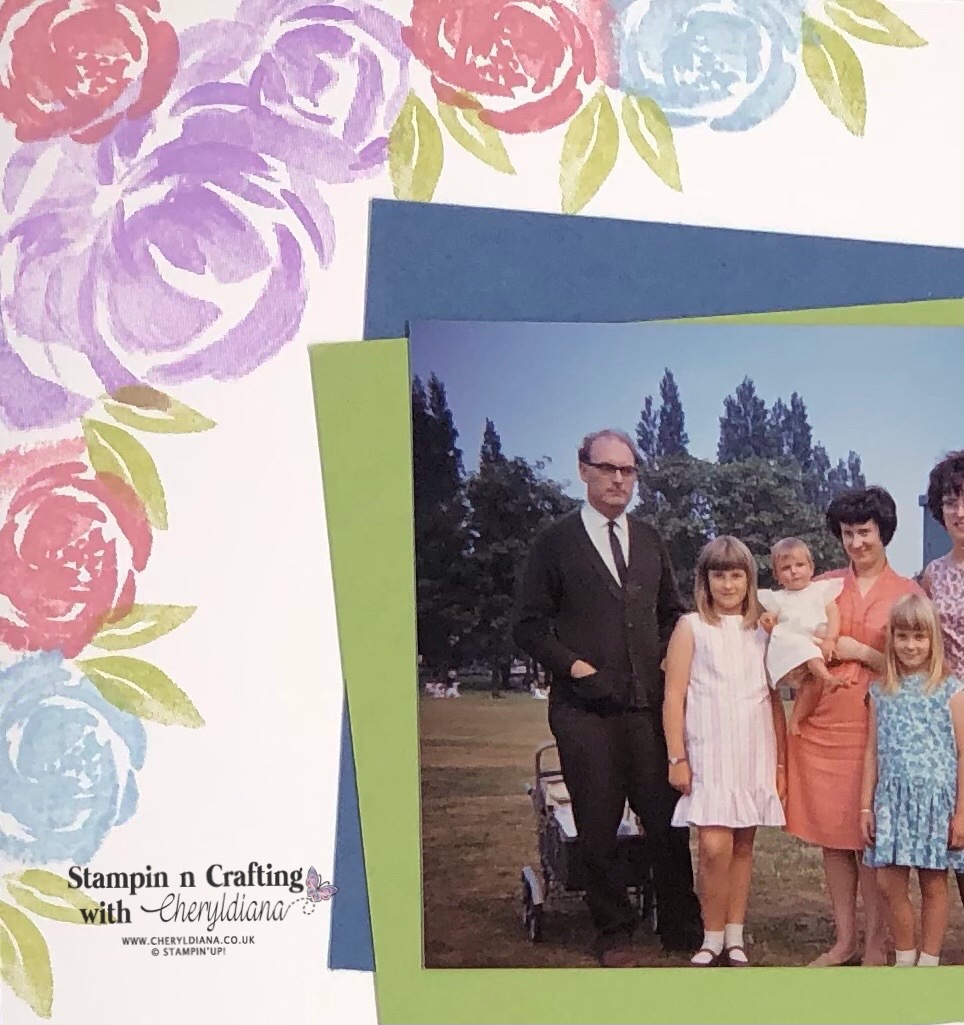 Photo showing stamped flowers and leaves to make your own layout border