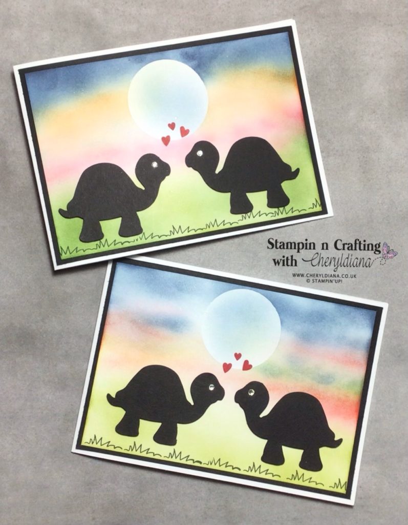 Photo of Finished Brilliant Blending Turtle Cards