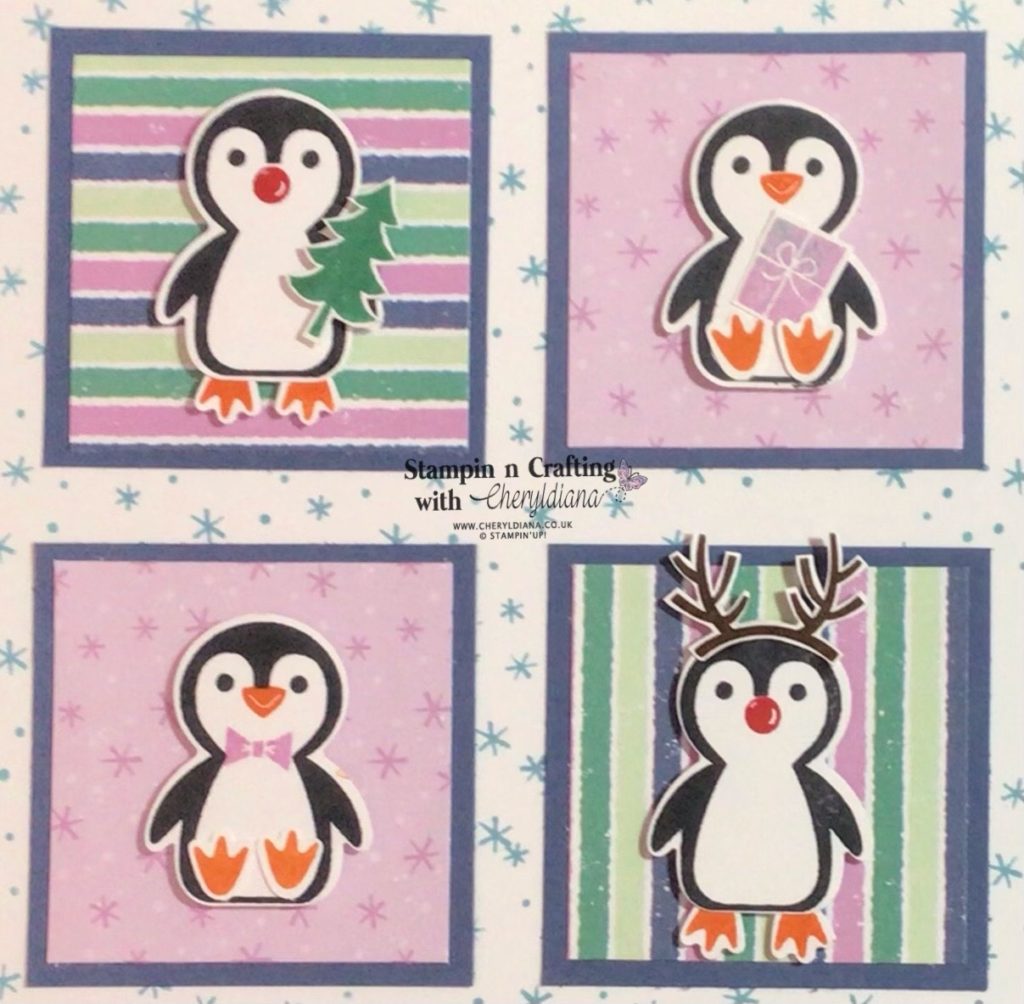Photograph of finished squares from the Penguin Place Sale-a-Bration Sampler