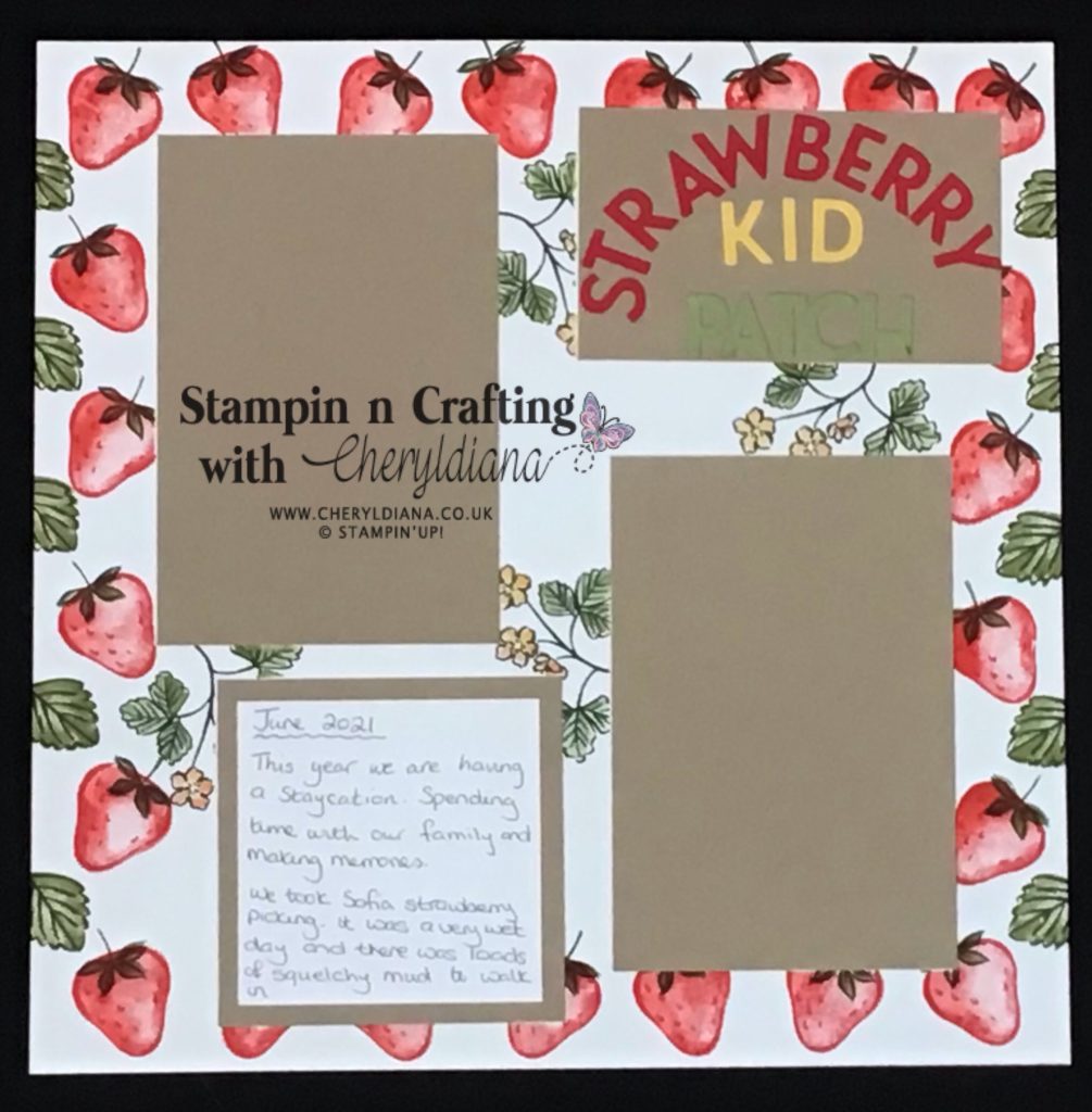 Finished scrapbook layout - Strawberry Patch Kid