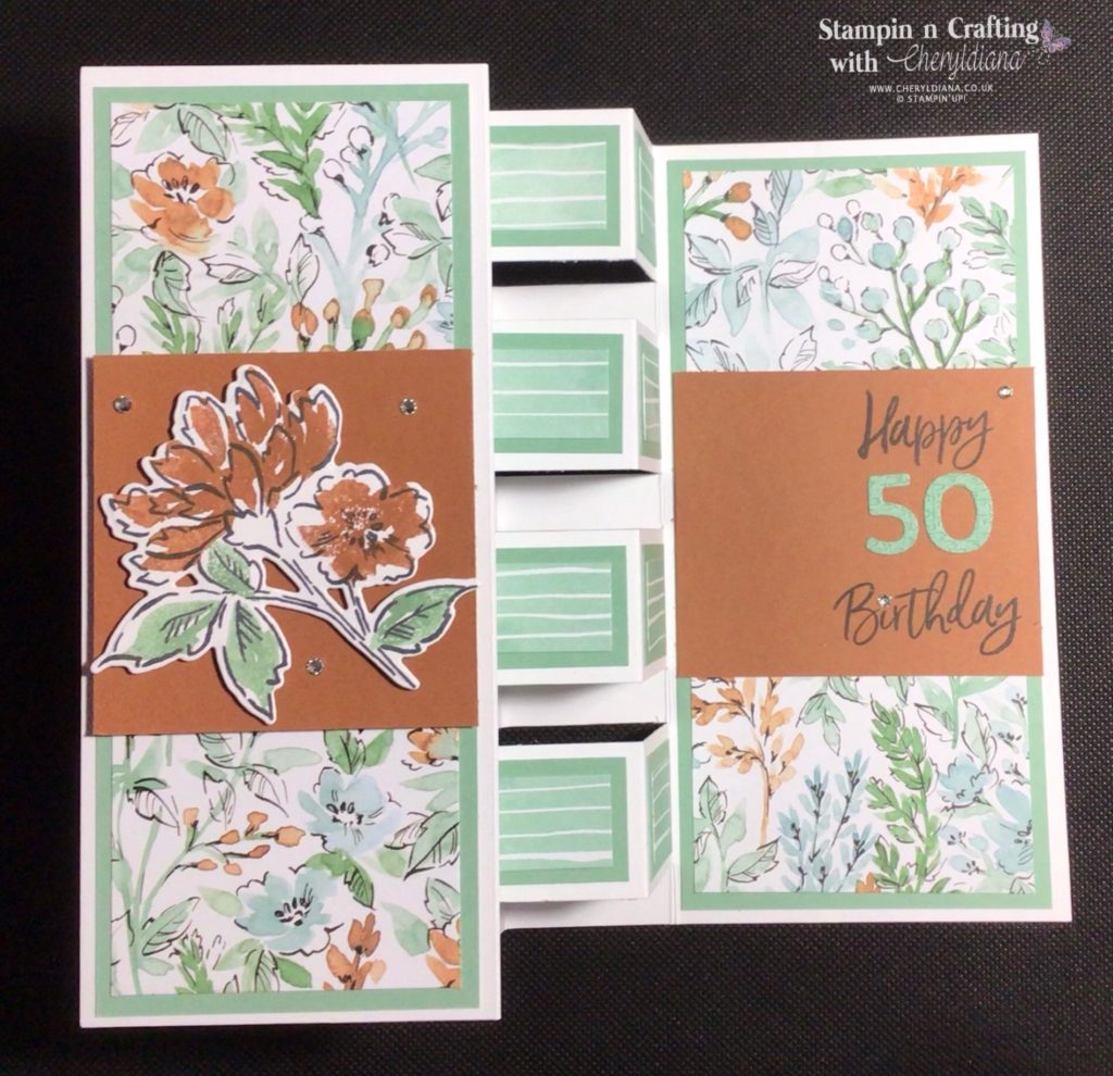 Photo of finished Happy 50th Birthday Block Card