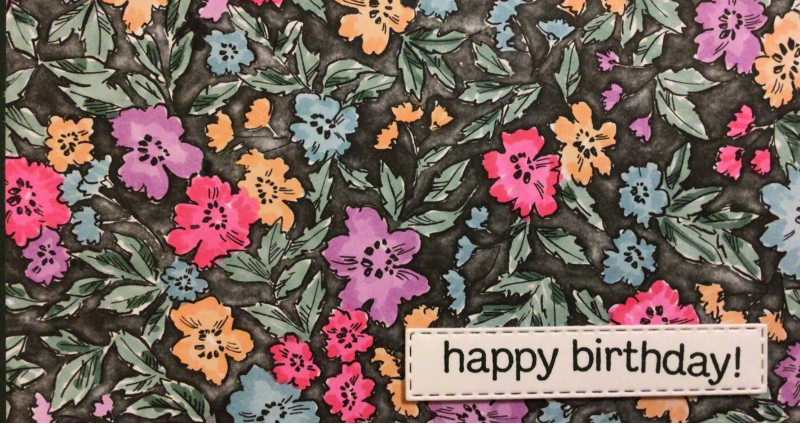 Birthday card using colouring