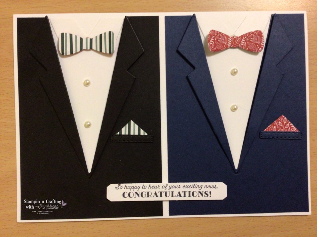 Photo of finished Die-cut Male Engagement Card