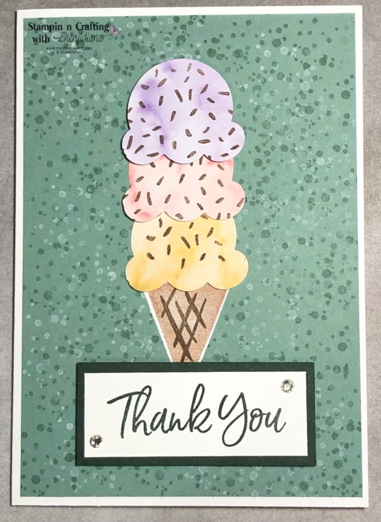 Photo of finished Ice Cream Thank You Card