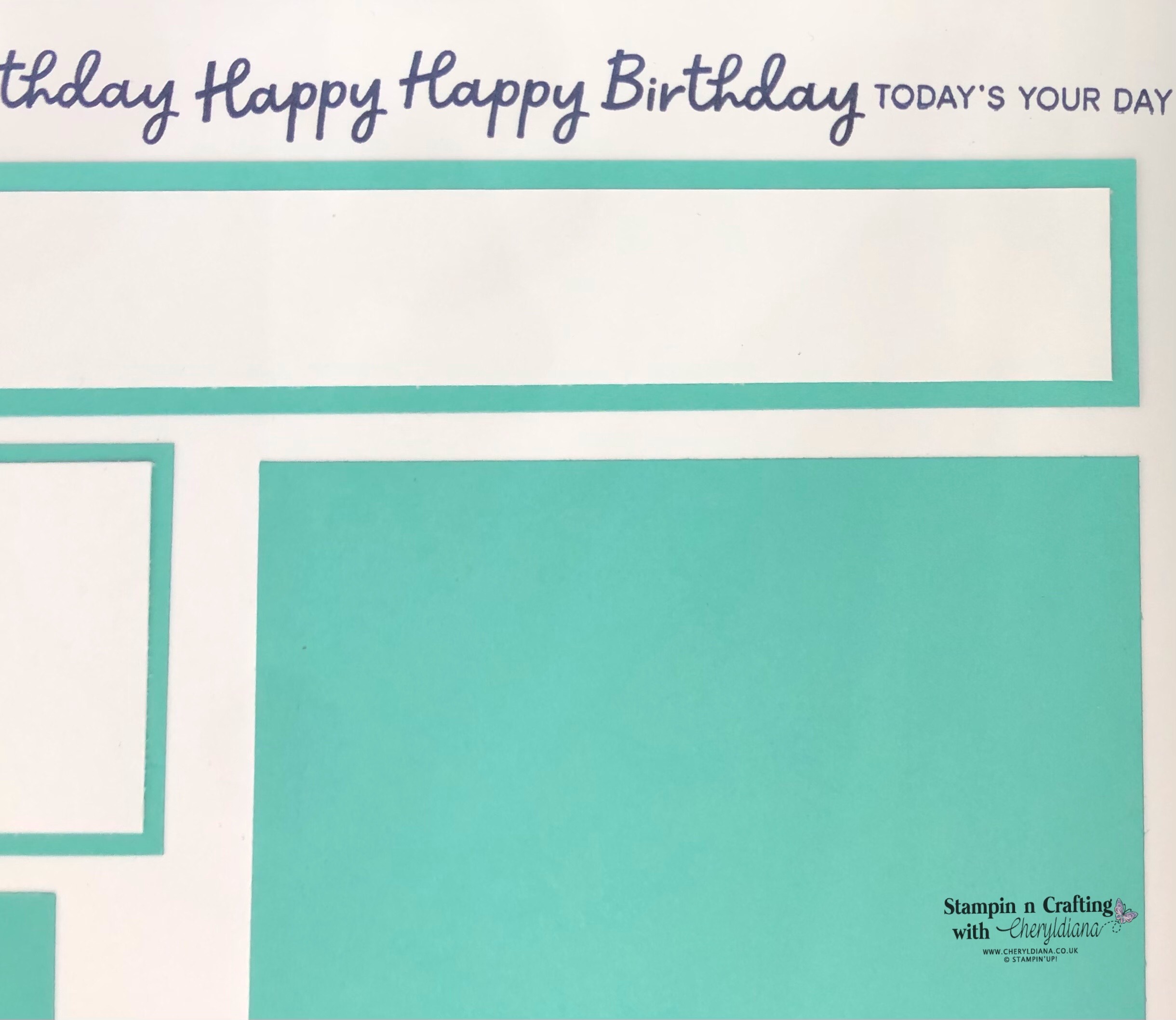 Photos of the top of the Happy Birthday Scrapbook Layout