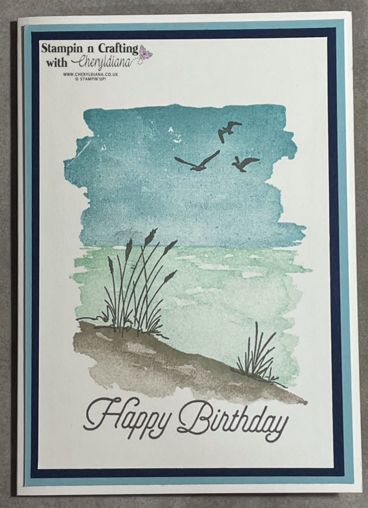 Photo of Simplay Stamping Birthday card using Oceanfront stamp set
