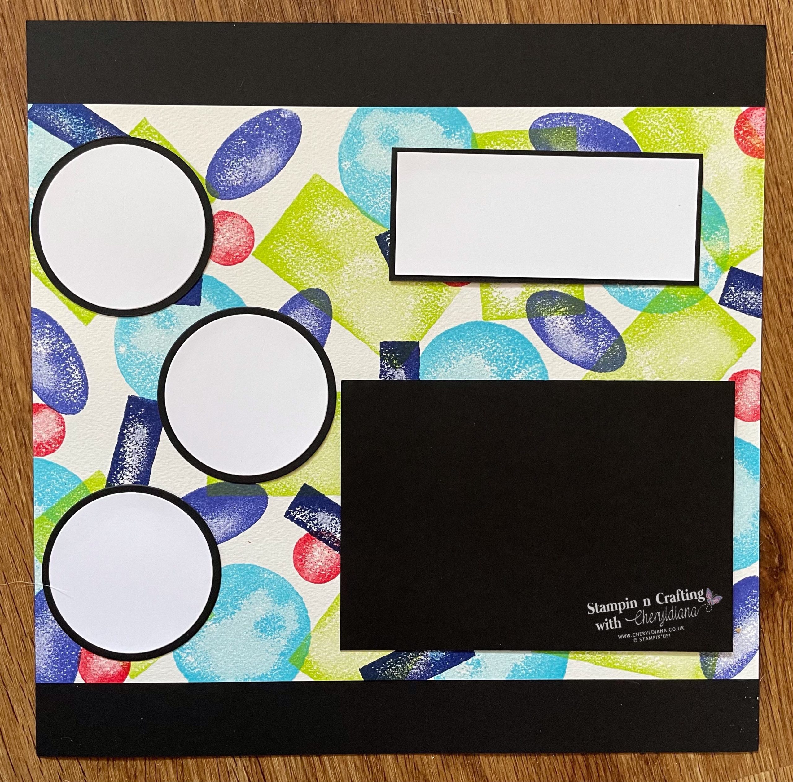Photo  showing one option for my Scrapbook Layout using Different Shape