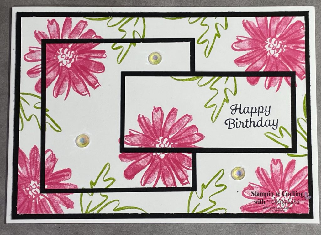 Photo of finished Birthday Card using the Triple Time Stamping Technique