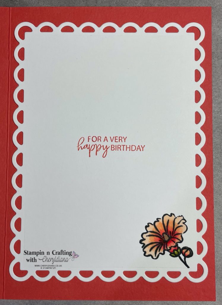Photo of the inside of my birthday card using a coloured in image.