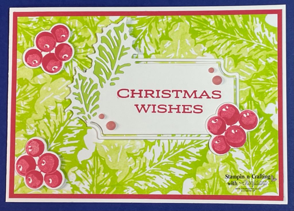 Photo showing you my finished card using Alternative Colours to celebrate Christmas.