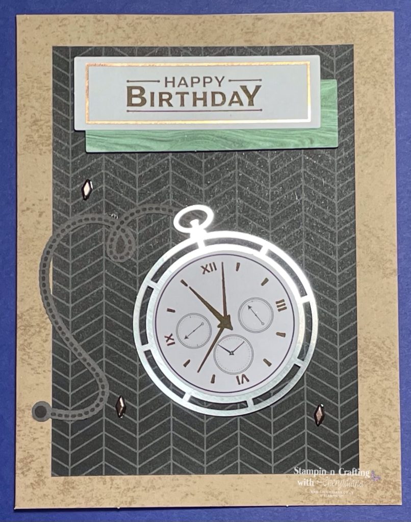 Photo of finished Male Birthday Card 1 using the Timeless Greeting Kit.