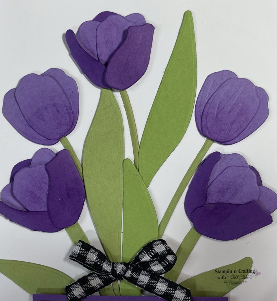 Photo of die cut tulips for my Flowering Tulips Mother's Day card