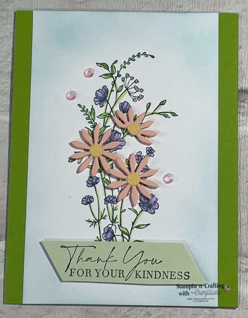 Photo of Finished Floral Thank You card