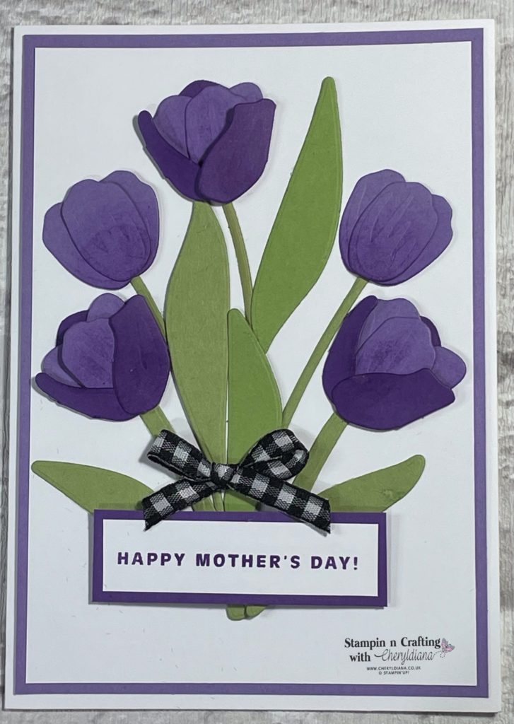 Photo pf finished Flowering Tulip Mother's Day Card