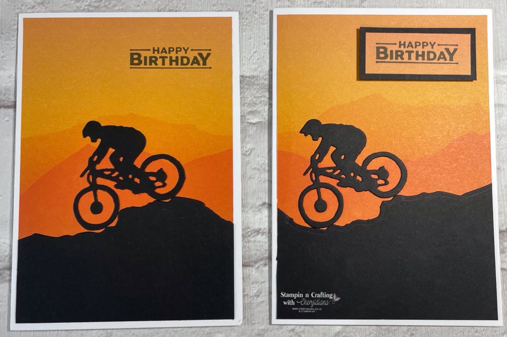 Photo of finished Male Adventure Birthday Cards - Cycling