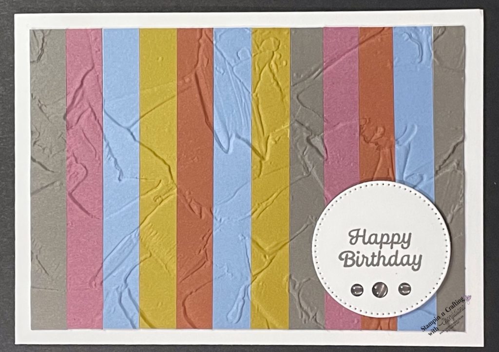Photo of finished Quick and easy Birthday card using scraps.
