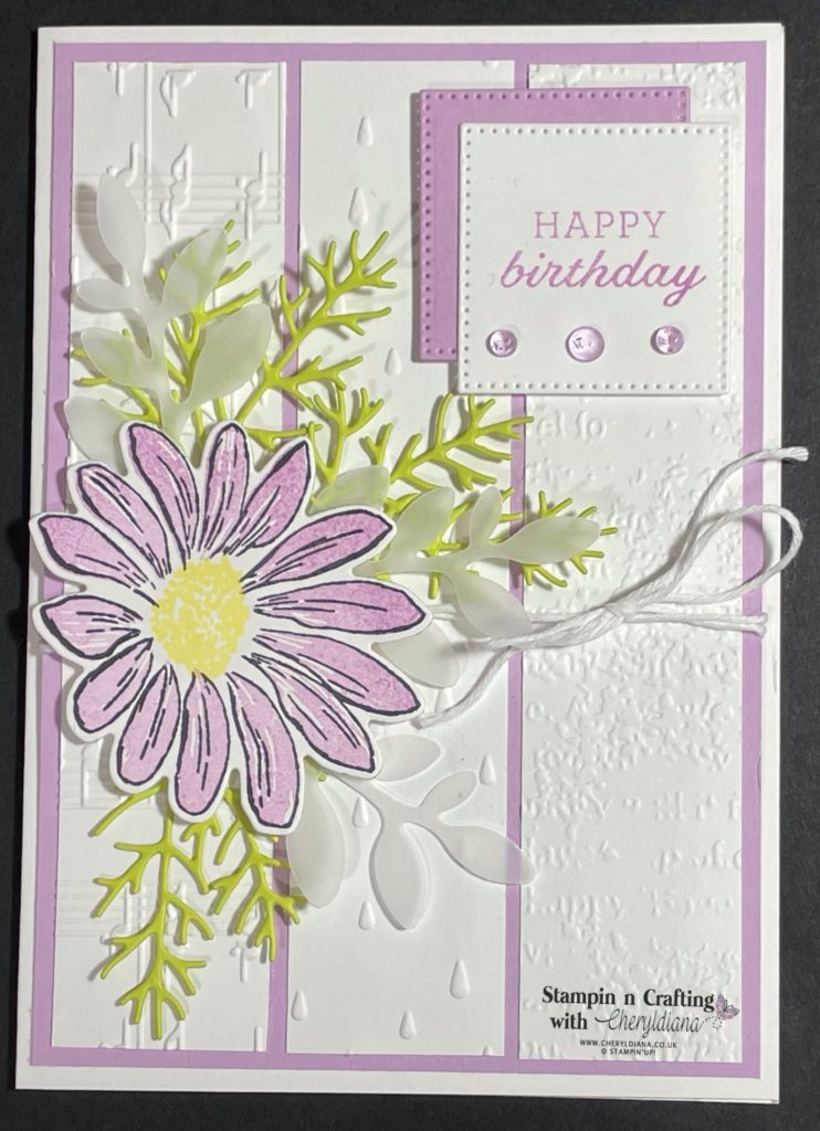 Photograph of finished embossed Birthday Card