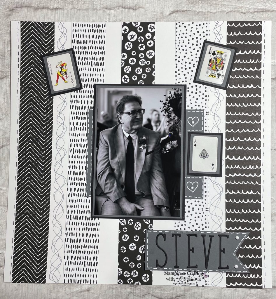 Photograph of my finished He's my Hubby Scrapbook Layout