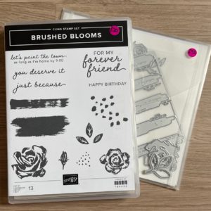 Brushed Blooms stamp set and matching Beautiful Brushstrokes dies