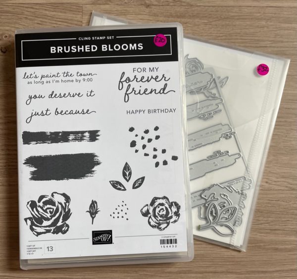 Brushed Blooms stamp set and matching Beautiful Brushstrokes dies