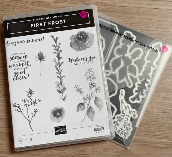 First Frosts stamp set and matching Frosted Bouquet dies