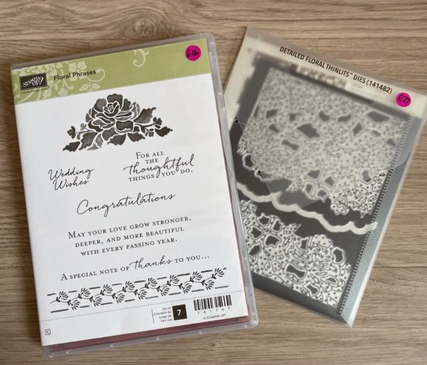 Floral Phrases stamp set and matching Detailed Floral dies