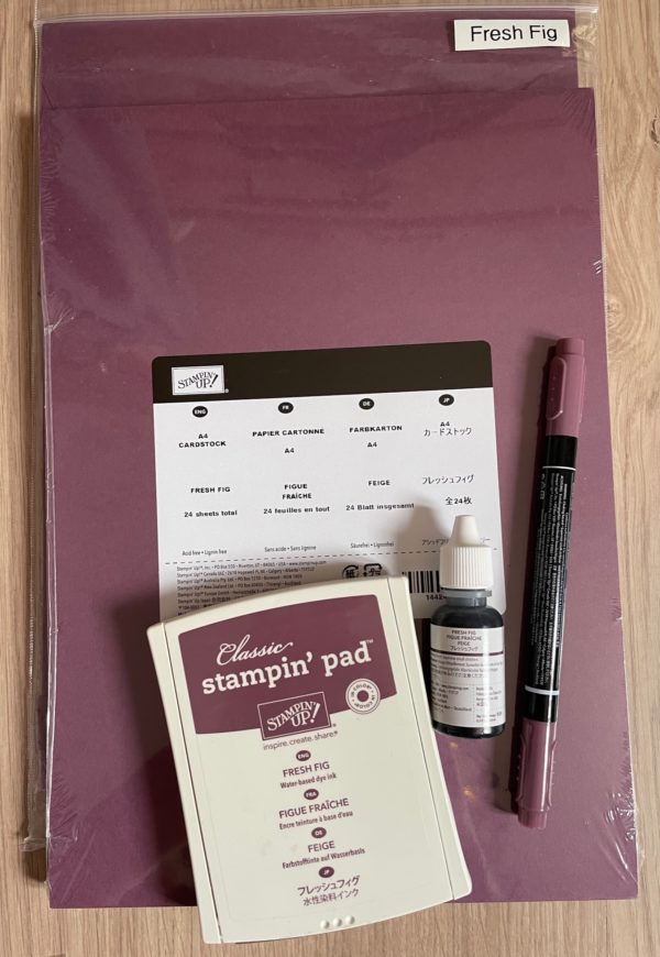 Fresh Fig card stock, ink pad, ink refill and Stampin' Write Marker