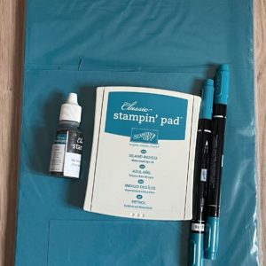 Island Indigo card stock, ink pad, ink refill and Stampin' Write Markers