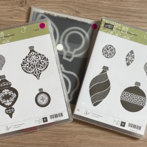 Ornament Keepsakes stamp set & matching Holiday Ornaments framelits