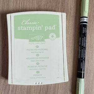 Pistachio Pudding ink pad and Stampin' Write Marker