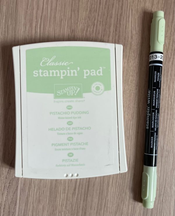Pistachio Pudding ink pad and Stampin' Write Marker