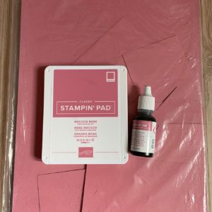 Rococo Rose card stock, ink pad and ink refill