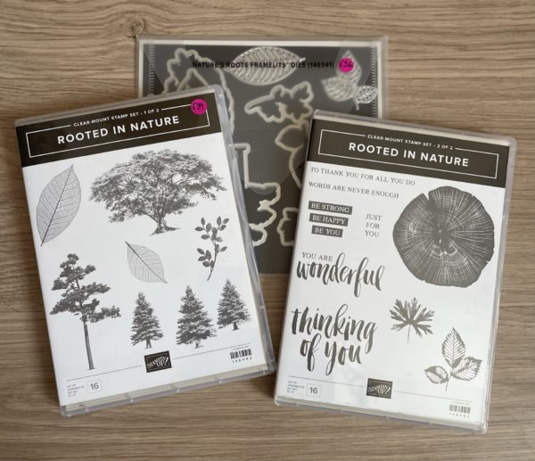 Rooted In Nature stamp set and matching Nature's Roots Framelits