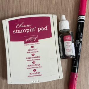Rose Red ink pad, ink refill and Stampin' Write Marker
