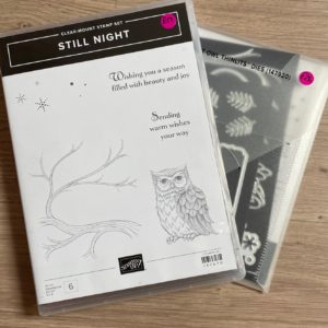 Still Night stamp set and matching Night Owl dies
