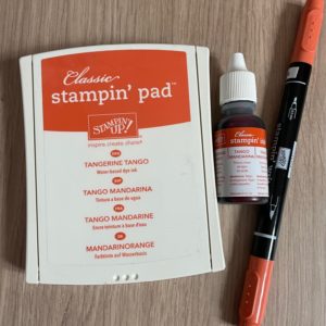 Tangerine Tango ink pad, ink refill and Stampin' Write Marker