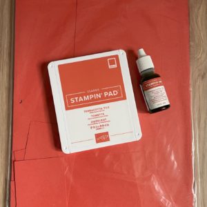 Terracotta Tile card stock, ink pad and ink refill