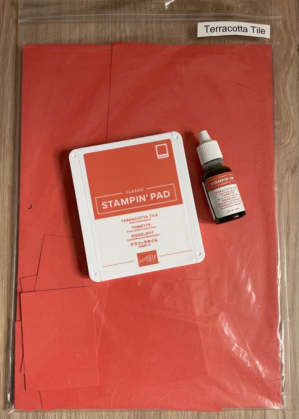 Terracotta Tile card stock, ink pad and ink refill