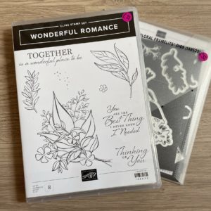 Wonderful Romamce stamp set and matching Wonderful Floral Framelits